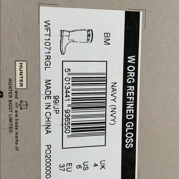 NIB hunter Original refined gloss navy rain boots - Picture 7 of 7